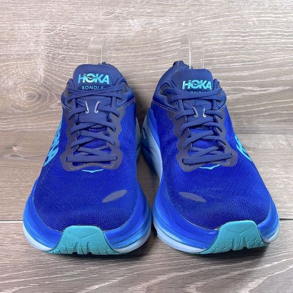 Hoka One One Bondi 8 Mens Size 11.5D Bellwether Blue Bluing Running Sneakers - Picture 2 of 13
